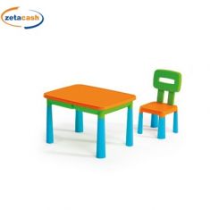 TAVOLINO CON SEDIA ARANCIO AZZURRO VERDE