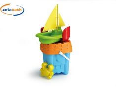 SECCHIELLO A FORMA DI CASTELLO CON BARCA A VELA DIAM 18 CM