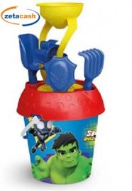 SECCHIELLO SPIDERMAN CON MULINO RASTRELLO E PALA 18 CM