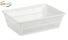 CESTINO FORATO RETTANGOLARE BIANCO GIGANPLAST CM 34X24X10