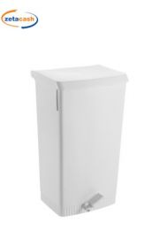 PORTARIFIUTI BIANCO CON COPERCHIO E PEDALE 40X30 CM