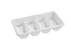 PORTAPOSATE SELF SERVICE IN PLASTICA GRIGIO 4 SCOMPARTI.