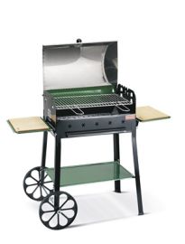 BARBECUE CON DOPPIO BRACIERE CON COPERCHIO INOX