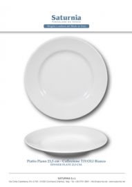 PIATTO PIANO TIVOLI BIANCO D. 23,5 CM.