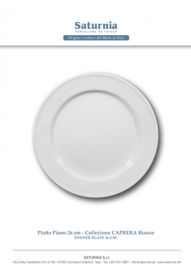 PIATTO PIANO CAPRERA CM 26 BIANCO SATURNIA