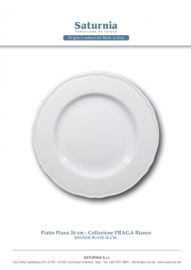 PRAGA PIATTO PIANO 26 BIANCO IN PORCELLANA