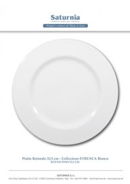 PIATTO PORCELLANA ROTONDO PIANO DIAM 32,5 BIANCO