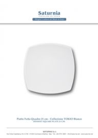 PIATTO FRUTTA CM. 21 PORCELLANA BIANCO LINEA TOKIO SATURNIA