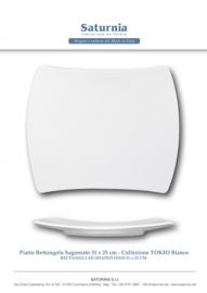 PIATTO RETTANGOLARE TOKIO BIANCO SAGOMATO SATURNIA