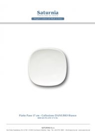 PIATTO PANE IN PROCELLANA LINEA DANUBIO BIANCO CM. 17