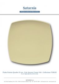 PIATTO PORTATA QUADRO TOKIO CREMA CM. 31 SATURNIA