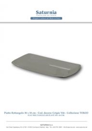 PIATTO RETT. TOKIO GRIGIO CM. 30X18 SATURNIA