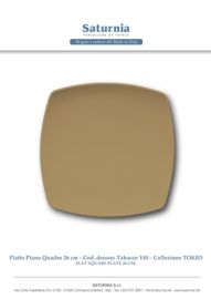 PIATTO PIANO QUADRO TOKIO TABACCO CM. 26 SATURNIA