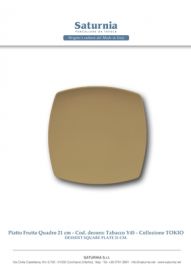 PIATTO FRUTTA QUADRO TOKIO TABACCO CM. 21 SATURNIA