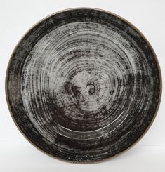 PIATTO PIANO TONDO PORCELLANATO BLACK CM. 28 ISCHIA