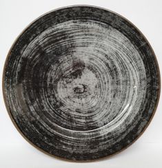 PIATTO PIANO TONDO PORCELLANATO BLACK CM. 31 ETRUSCA