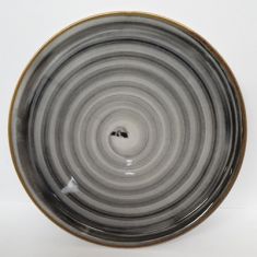 PIATTO PIZZA IN PORCELLANA SPENNELATO NERO DIAM 33 CM