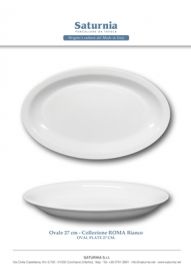 PIATTO OVALE ROMA CM. 27 BIANCO SATURNIA