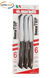 COLTELLI 6 PEZZI LINEA TOP MANICO MARRONE