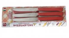 COLTELLI 6 PEZZI CON MANICO ROSSO