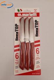 COLTELLI LINEA TOP MANICO ROSSO 6 PEZZI