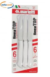 COLTELLI LINEA TOP 6 PEZZI MANICO BIANCO