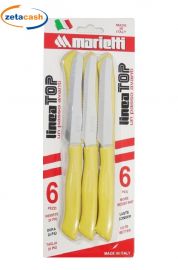 COLTELLI LINEA TOP GIALLI 6 PEZZI