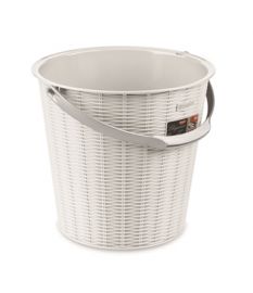 SECCHIO ELEGANCE BIANCO CON MANICO GRIGIO 10 LITRI