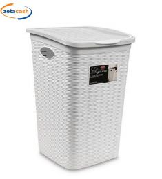 PORTABIANCHERIA 50 LITRI BIANCO EEGANCE cm 38x37x55