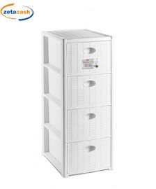 CASSETTIERA SLIM BIANCA ELEGANCE 4 CASSETTI