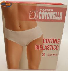 CULOTTA DONNA BIANCO 3 PEZZI COTONELLA TG 6 XXL