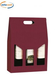 SCATOLA 3 BOTTIGLIE ONDA BORDEAUX