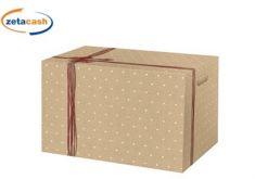 SCATOLA REGALO NATALIZIA CON I POIS CM 39 x 30 x 33