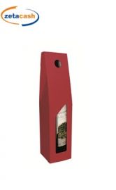 SCATOLA IN CARTONE PORTA BOTTIGLIE 1 POSTO CON FINESTRA