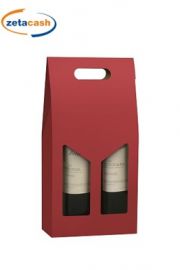 SCATOLA IN CARTONE 2 POSTI CON FINESTRA ROSSO