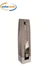 SCATOLA IN CARTONE PORTA BOTTIGLIE 1 POSTO CON FINESTRA LEGN