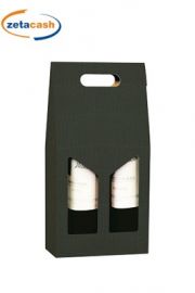 SCATOLA PORTA BOTTIGLIE A 2 POSTI VERDE CM 18x9x41