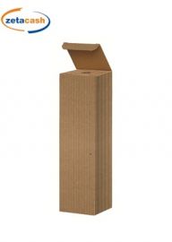 SCATOLA PORTA BOTTIGLIE 1 PS IN CARTONE AVANA RIGATA