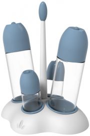 MENAGE TRASPARENTE/CELESTE IN PLASTICA 4 PEZZI