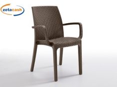 POLTRONA INDIANA RATTAN BRACCIOLI MOKA IMPILABILE H86X57X59