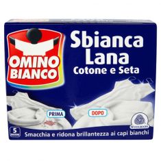 OMINO BIANCO SBAINCA LANA E COTONE 5 BUSTINE DA 20 GR