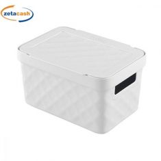 CONTENITORE IN PLASTICA BIANCO CON COPERCHIO 5 LITRI