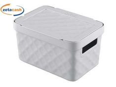 CONTENITORE IN PLASTICA GRIGIO CHIARO CON COPERCHIO 5 LITRI