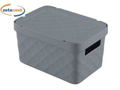 CONTENITORE IN PLASTICA GRIGIO SCURO CON COPERCHIO 5 LITRI