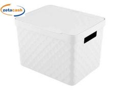 CONTENITORE IN PLASTICA BIANCA CON COPERCHIO 51 LT