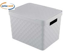 CONTENITORE IN PLASTICA GRIGIO CHIARO CON COPERCHIO 51 LT