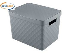 CONTENITORE IN PLASTICA GRIGIO SCURO CON COPERCHIO 51 LT