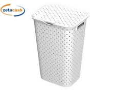 PORTABIANCHERIA IN PLASTICA BIANCA CON I FORI 50 LITRI