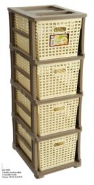 CASSETTIERA VERDURA 4 CASSETTI IN PLASTICA CON RUOTE.