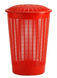 CESTONE FORATO CON COPERCHIO RATTAN TORTORA